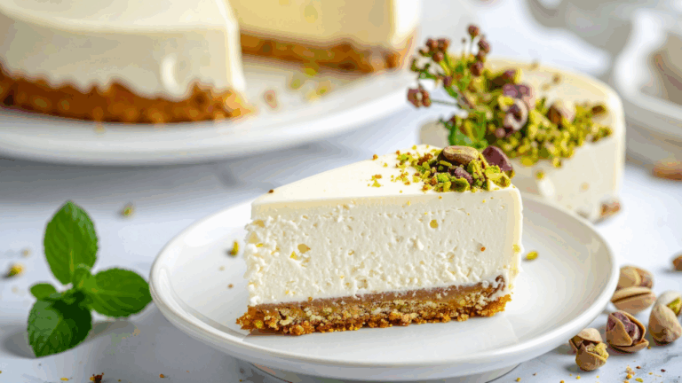 Sernik pistacjowy bez&nbsp;pieczenia – szybki przepis